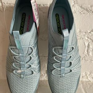 Skechers Women's Aqua Blue Knit Sneakers